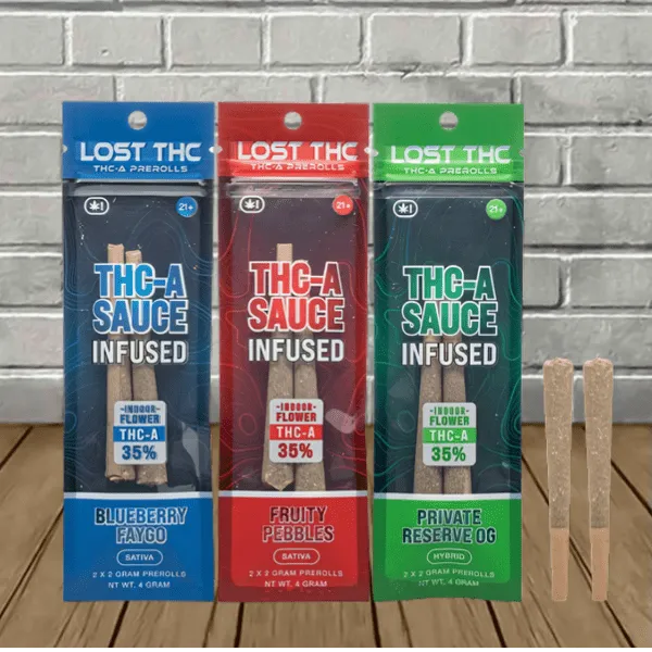 Lost THC 35% THCa Sauce Infused Pre-Rolls 4g - Image 2