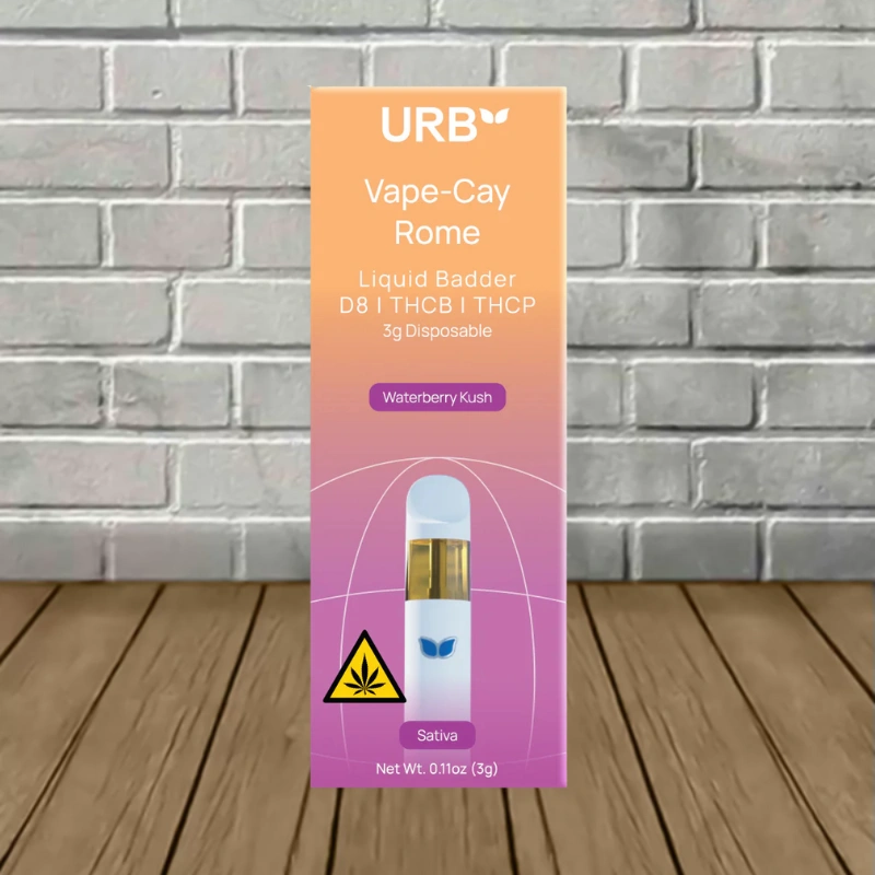 URB Vape-Cay Rome D8 | THCb | THCp Liquid Badder Disposable 3g - Image 2