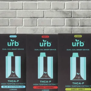 Urb Live Resin HTE Smart Devices contain a unique and powerful 6g blend of Delta 8 THC, THCa Diamonds, and THCP, and is further boosted by HTE Live Resin and True Terpenes.  Enjoy top-of-the-line features such as dual coil technology, preheat, variable voltage, a boost button, and USBC charging.  Available in six flavor-packed strain profiles.