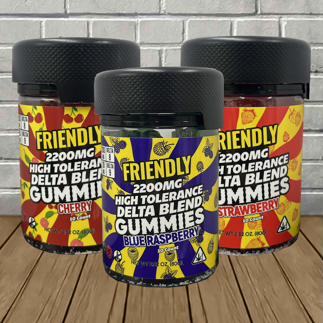 Friendly Hemp High Tolerance D8 + D9 Gummies 2200mg - Image 3